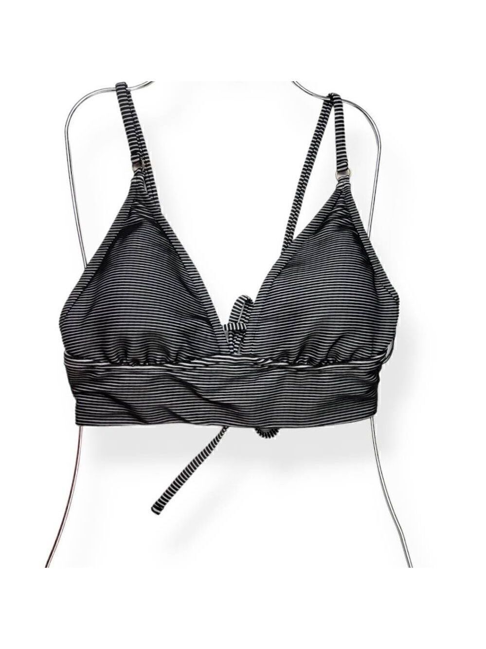 Shade & Shade Striped Bralette Bikini Top Large 12-14